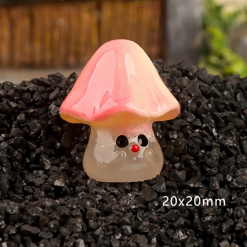 Luminous Mini Colorful Mushroom Ornament Cartoon Colorful Model Micro Landscape Dollhouse Miniature Toy Car Decoration