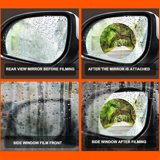 2 шт., противотуманная пленка для окон автомобиля, зеркало заднего вида, прозрачная непромокаемая защитная наклейка
