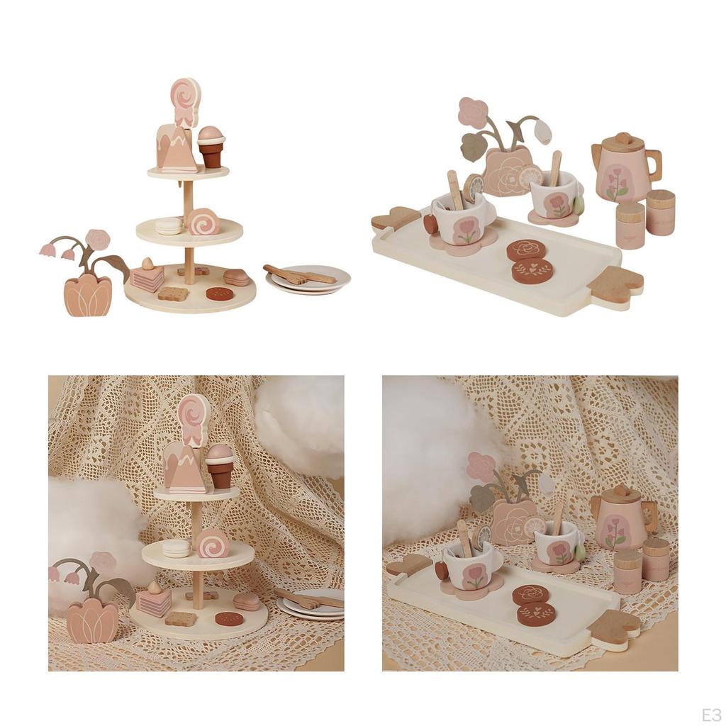 Игровой набор для послеобеденного чая, Кухонные игрушки, Аксессуары, для девочек, для детей возрастом 3 4 5 6 7 лет