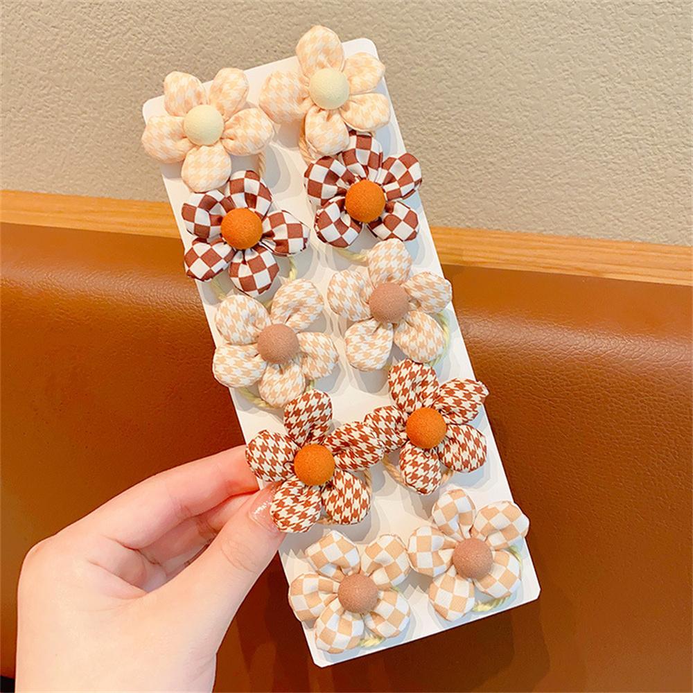 10 шт./компл., резинки для волос в форме сладкого цветка, эластичные ленты для волос, детские красочные держатели для хвостиков, резинка для малышей, детей