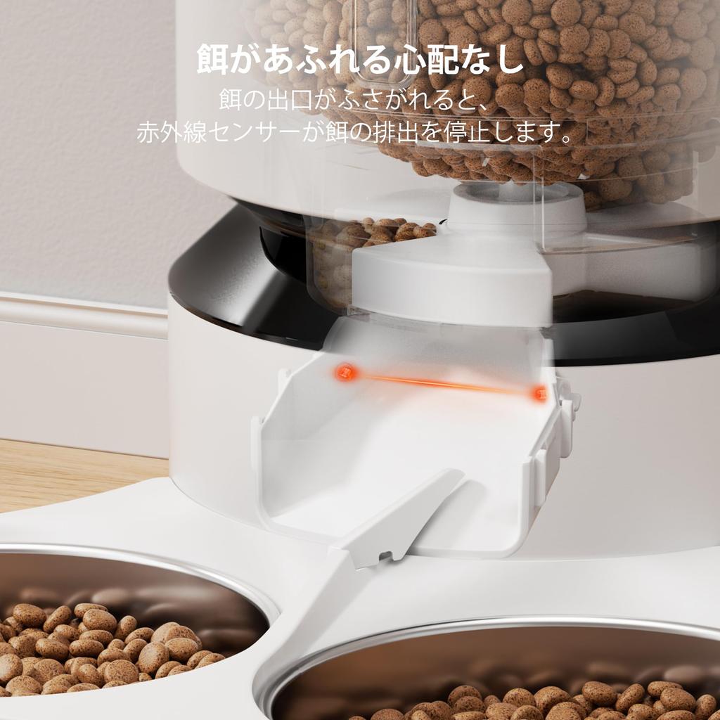 PETLIBRO Автоматическая кормушка для кошек для нескольких 5 л большая 6 приемов пищи в минуту прием пищи аудио включает две крышки из нержавеющей стали поддерживает питание красный свет японский