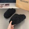 Женские меховые тапочки премиум-класса - Увеличивающие рост, на толстой подошве, с закрытым носком, хлопковые для осени/зимы абрикосового, черного, темно-коричневого цвета.
