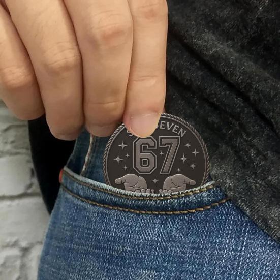 45815 Мем-монета Забавная Шесть Семь Коллекционная монета Двусторонняя Монета-вызов со Звездой И Рукой