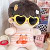 Lovely Idol Plush Doll Heart Glasses Soft Cotton Doll Eyeglasses 20CM Doll Sunglasses  Girls