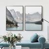 Mountain Lake Scenery Canvas Painting Living Room Wall Art Picture