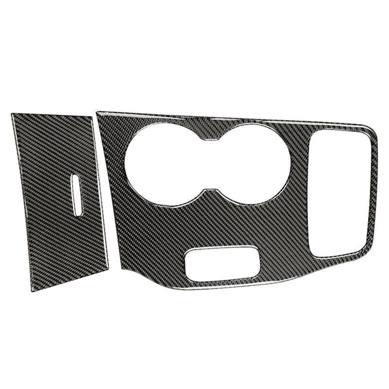 Car Gear Shift Water Cup Holder Panel Decoration Cover Trim For Jeep Grand Cherokee 2014 2015 Black Carbon Fiber