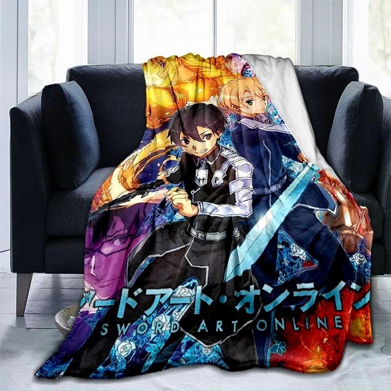 Популярное аниме SAO Sword Art Online, аниме, современное одеяло Gedruckt Bettdecke Geschenk, фланелевые мягкие плюшевые одеяла для дивана-кровати