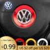 Для VOLKSWAGEN VW Автомобиль Алюминиевый сплав Руль Логотип Круглая Накладка Наклейка Аксессуары Для Volkswagen VW Golf Polo Jetta CAD