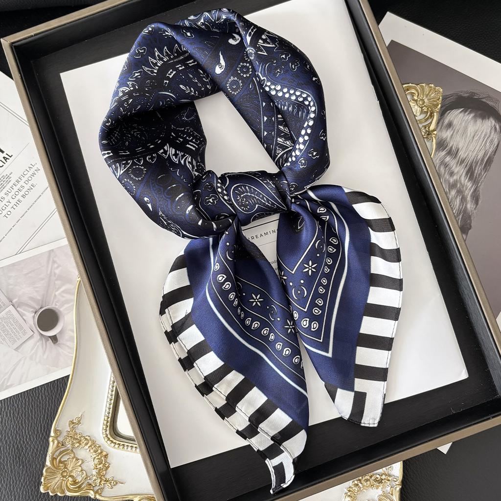 Luxury Polka Dot Silk Square Scarf Women Hijab Hair Bands Neckerchief Female Satin Shawl Ribbon Headband Fashion Wraps Bandana