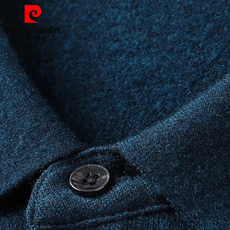 Мужской пуловер Pierre Cardin из 100% чистой шерсти с отложным воротником
