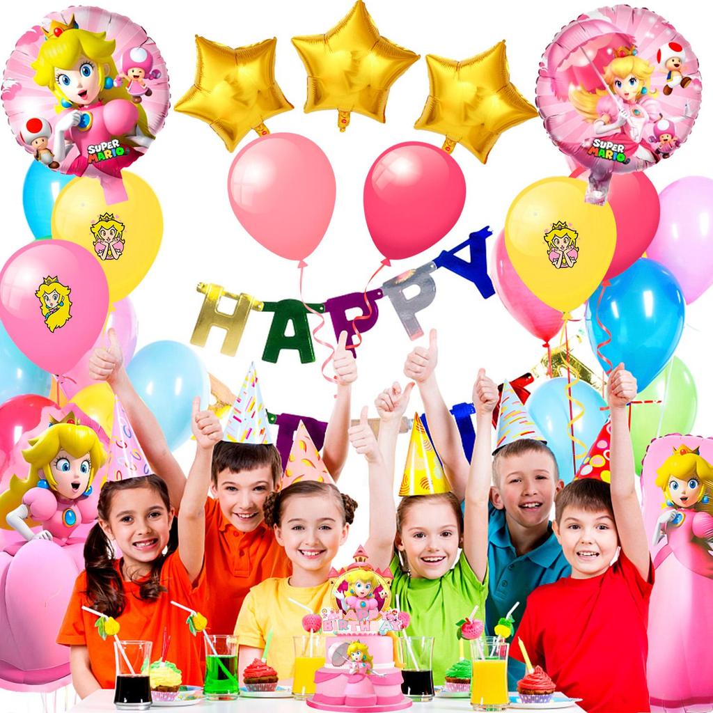 Украшение для вечеринки в виде шаров «Принцесса Пич», 123 шт. Украшение для дня рождения в виде шара «Принцесса Пич» — тематическая вечеринка в виде шара «Принцесса Пич», сувениры для украшения дня рождения