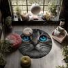 Black Cats pattern round rug,Carpet Rug for Living Room Bedroom Playroom ,Non-slip Floor Mat,Holiday Gifts and Birthday Gifts.