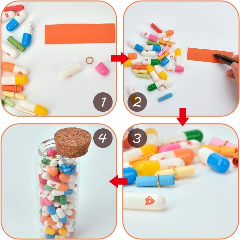 Подарки на День святого Валентина для нее, его, девушки, парня, капсулы, сделай сам, письмо, послание в бутылке, 100 шт., цветные таблетки с надписью «Любовь, дружба»