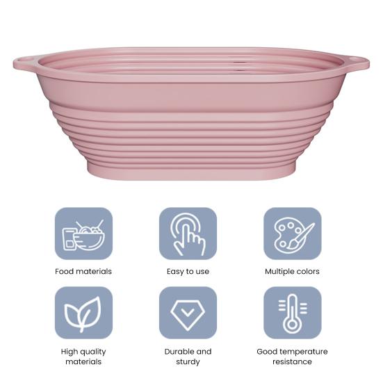 Силиконовая корзина для расстойки хлеба Banneton, складная овальная круглая складная миска для выпечки на закваске, антипригарный инструмент для формирования теста без плесени