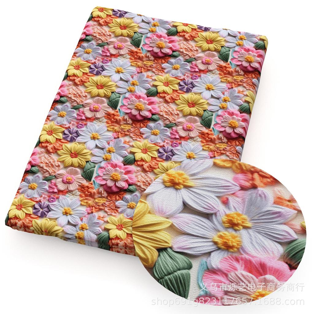 Сделай сам Синтетическая кожа Ткань Цветы Цветочный принт Имитация вышивки Искусственная кожа Обувь Имитация вышивки