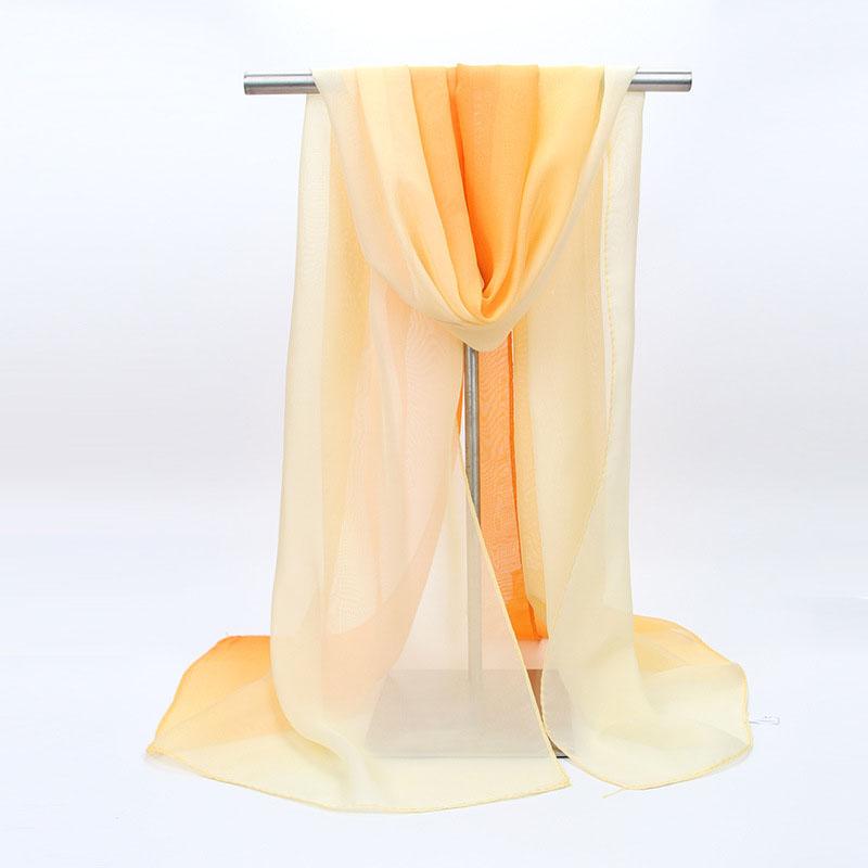 Silk Scarf For Women In Summer Fashionable Shawl Thin And Versatile Spring And Autumn Sand Scarf Long Chiffon Small Strip Scarf