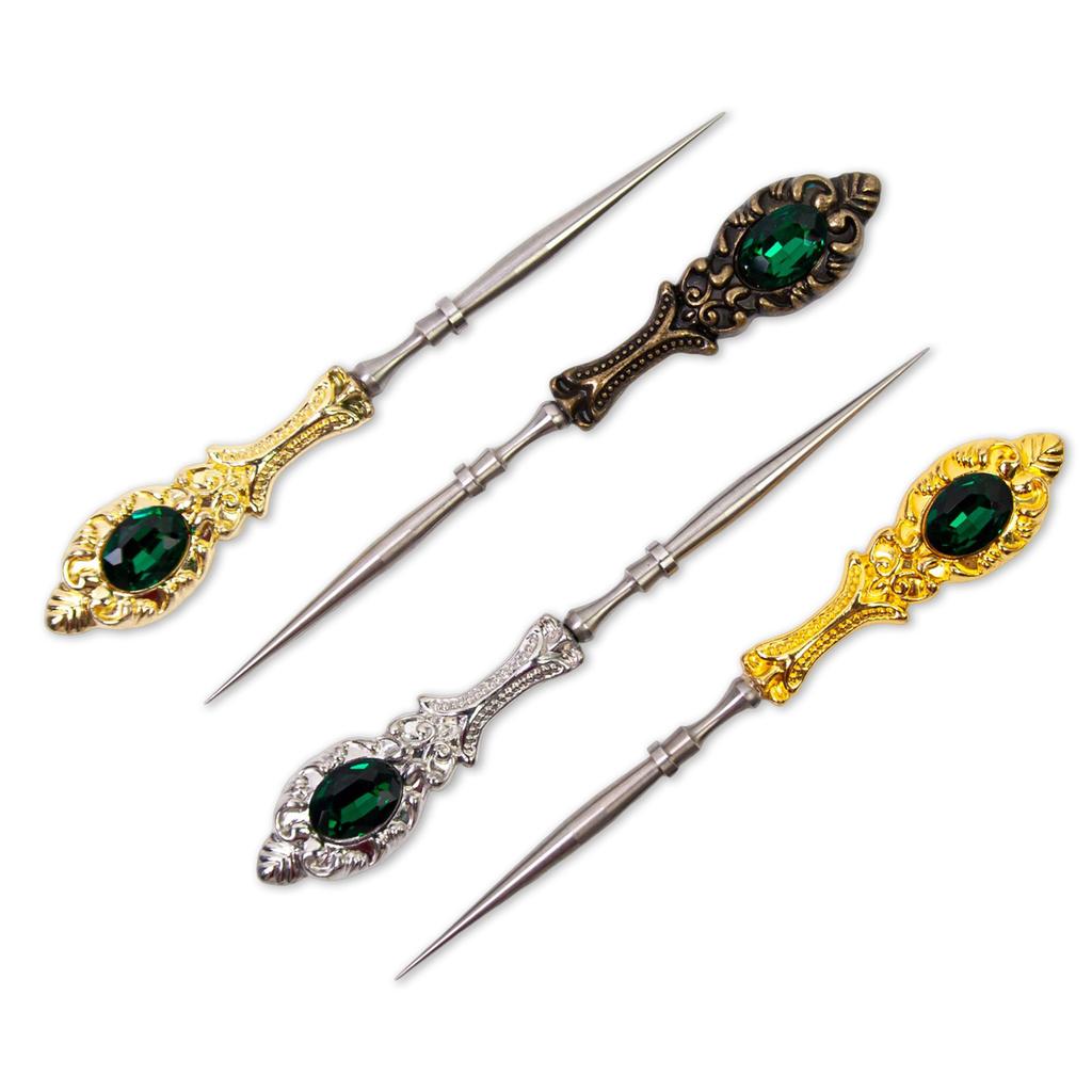 Винтажный инструмент шило для шитья с металлической ручкой, эргономичная рукоятка, инструмент шило для кожи для проекта по изготовлению изделий из кожи и ткани