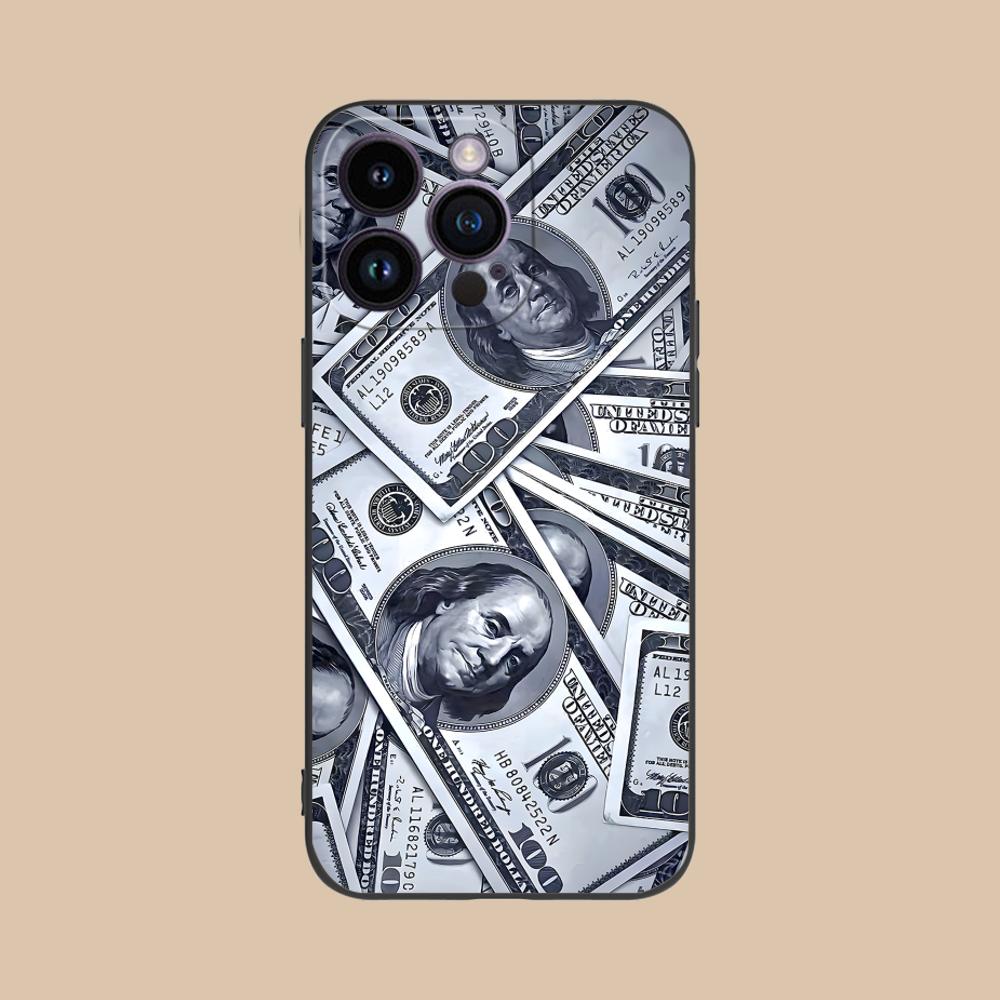 Чехол для телефона с принтом долларов США для iPhone 17 16 15 14 13 12 11 X XR XS 8 7 Air Pro Max Plus Mini Мягкий ударопрочный чехол из ТПУ