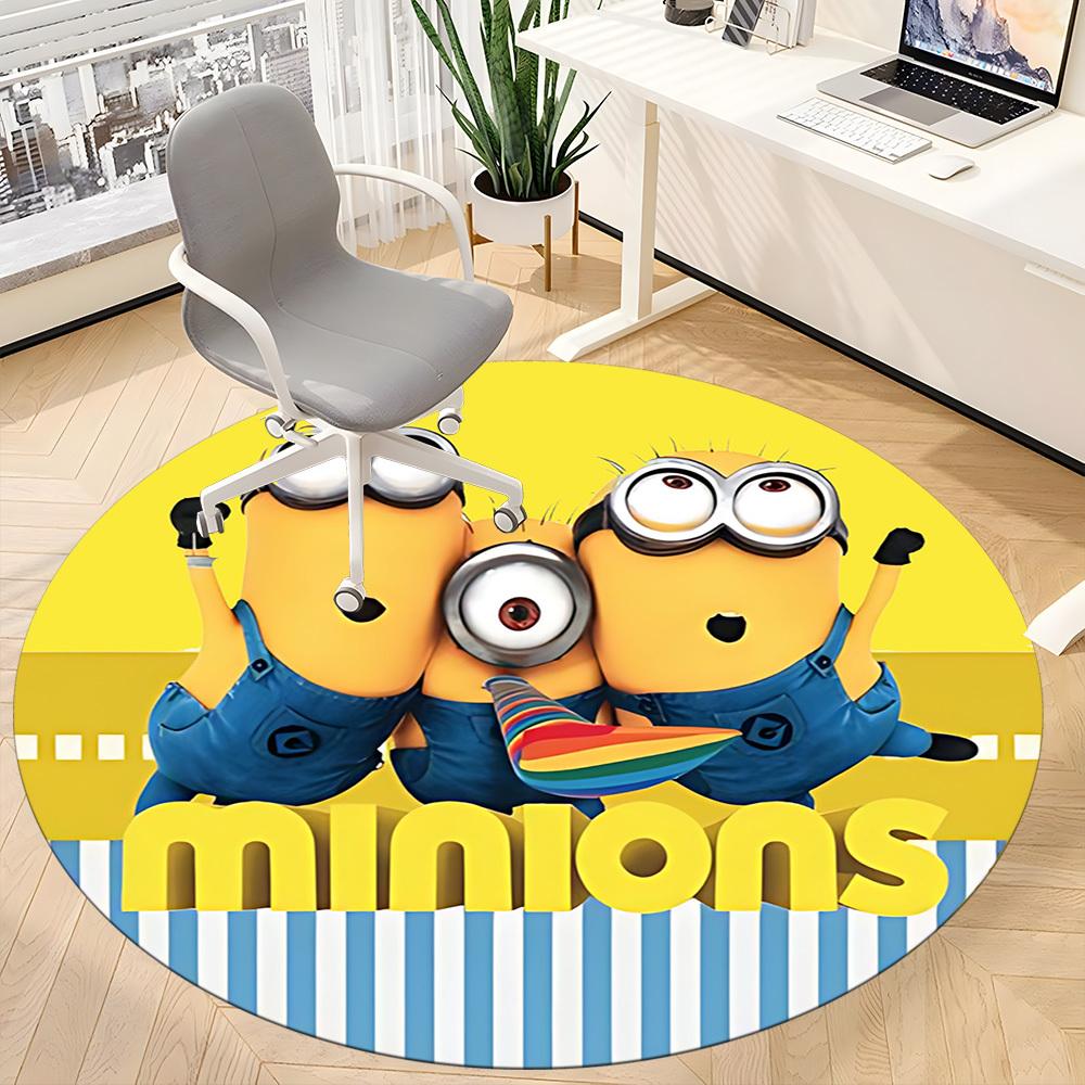 1pc Minions Office Round Area Rug, Under Office Chairs Bedroom Living Room Home Decor, Room Decoa1016181