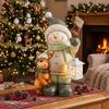Snowman Figure 43 Cm Made Of Mgo With Led Lantern And Timer For Entrance Area And Door Area