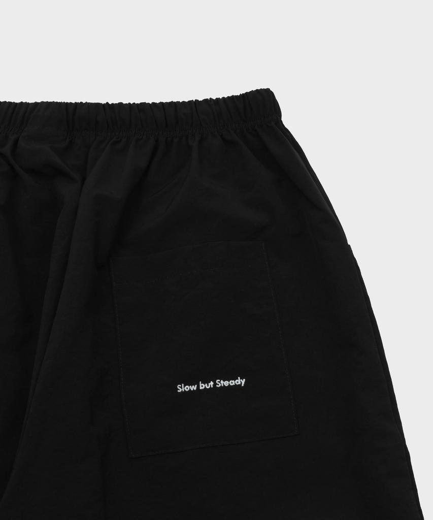 SLOW RECORD HOUSE Side Track Nylon Pants_Black
