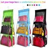 Double Side Transparent 6 Pocket Organizer Backpack Handbag Storage Bags Shoe Storage Bag Home Supplies Closet Rack Hangers