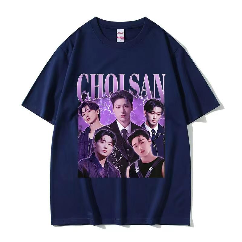 Summe Kpop Band Choi San Ateez Graphic Women Unisex Hip Hop Clothing Oversized Cotton Printed T-shirt Breathable T-shirt