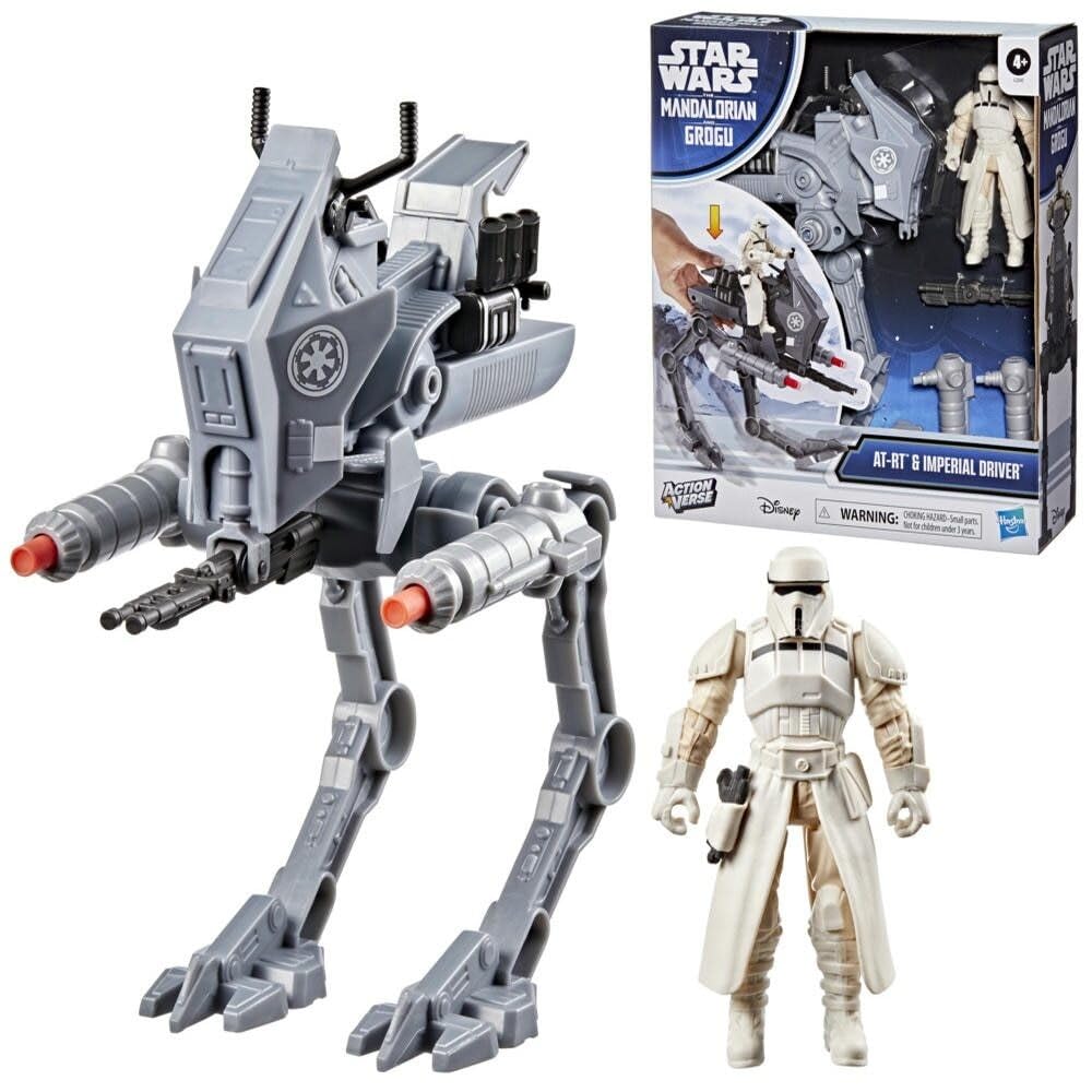 Hasbro STAR WARS The Mandalorian and Grogoo ActionVerse Imperial Action Figure Boys Ages G2840 AT-RT & Driver, & Vehicle, & Girls, 4+, (Authentic