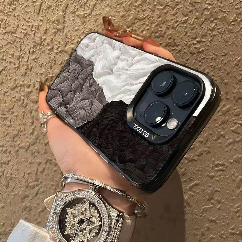 Трехцветный плиссированный чехол для iPhone 17: Стильный чехол для Apple 16 Pro Max, 15 Pro и 13/14, Популярный в Японии и Южной Корее