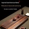 Jiakangming Walnut Solid Wood Tea Tray with Embedded Drainage