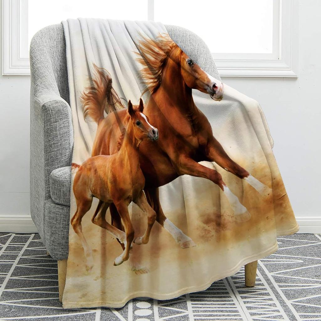 Horse Blanket Gifts for Women Girls Birthday Valentine's Day Lovers Adults Kids Couch Chair Bed Travelling Camping