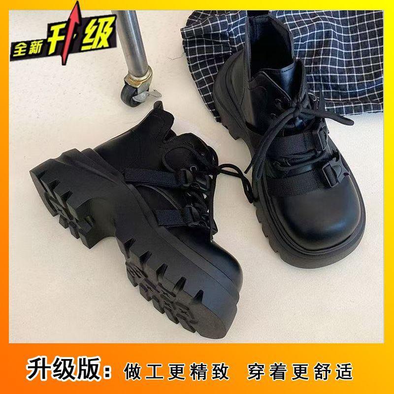 Женские короткие ботинки в британском стиле с круглым носком, новая модная модель осень-зима 2025, на толстой подошве, удобные повседневные ботинки Мартин для женщин