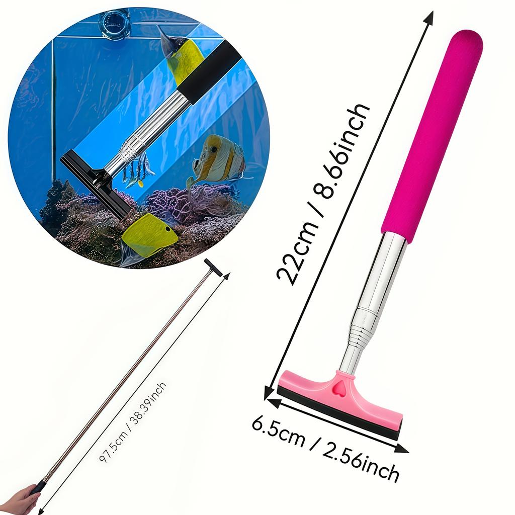 1pc Telescopic Aquarium Brush, Extendable To 38.58 Inches Long, Multi-purpose Cleaning Brush