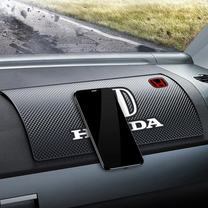 Car Silicone Non-Slip Mat Interior Console Emblem Badge Anti-Slip Pad For Honda Accord Odyssey Civic CRV Inspire Envix City EE333
