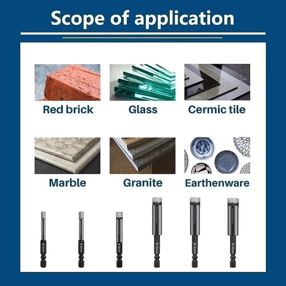Hard Tile Hole Opener Hex Shank Dry Drill Bit for Granite Ceramic Tile Stone Glass