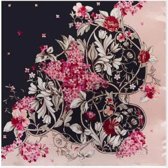 New Oil Painting Floral Print Women Silk Scarf Large Square Scarves Female Bandana Fashion Ladies Hijab Kerchief Scarves
