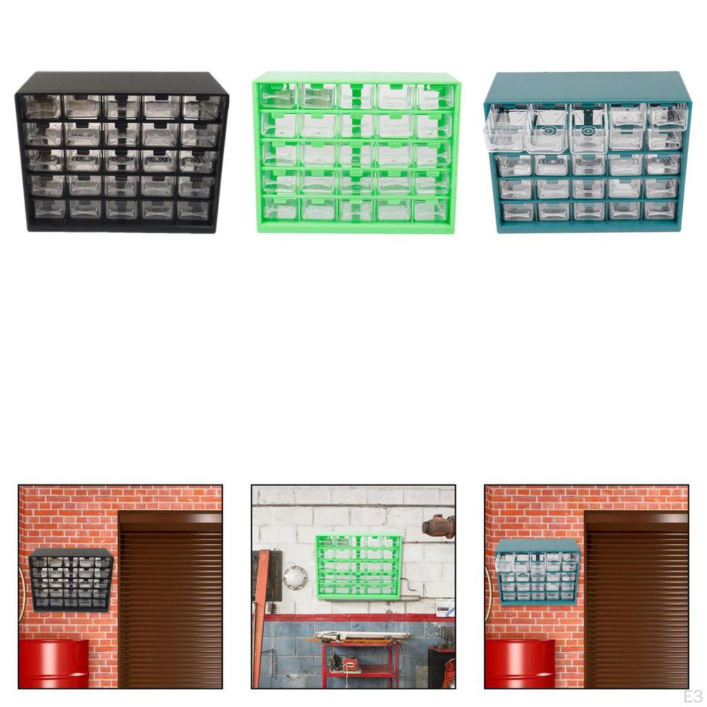 Органайзер для компонентов на 25 отделений, контейнер для хранения винтов, шкаф для рукоделия для гаражной мастерской