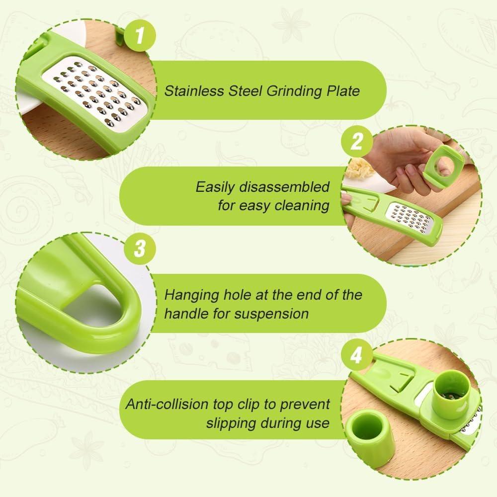 Garlic Grinder (3-Pack) - Manual Garlic Grinder - Small Manual Garlic Grinder - Garlic Slicer - Garlic Chopper - 2025 New Manual Garlic Press