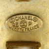 CHANEL COCO Mark Earring vintage black Plated Gold 28.5g Women Used