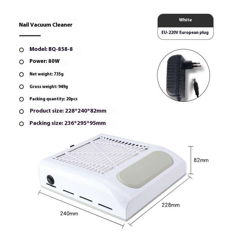 Профессиональный мощный пылесос для ногтей, вытяжной вентилятор для нейл-арта, вакуумный коллектор, пылесос для гелевых ногтей, оборудование для нейл-арт салона