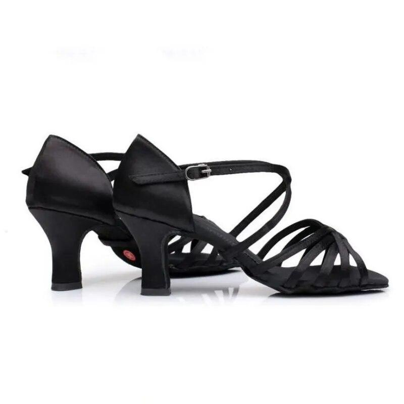 Черные туфли для латинских танцев для женщин, женские туфли для девочек, обувь для бальных танцев, джаза, сальсы, кроссовки, домашняя тренировочная обувь на мягкой подошве 5 см