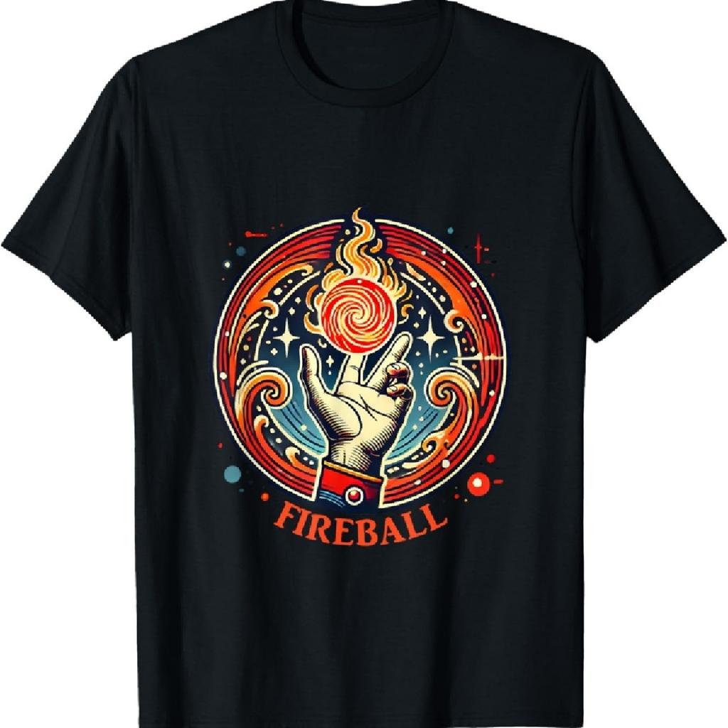 Fireball Fantasy RPG Fire Magic Spell T-Shirt