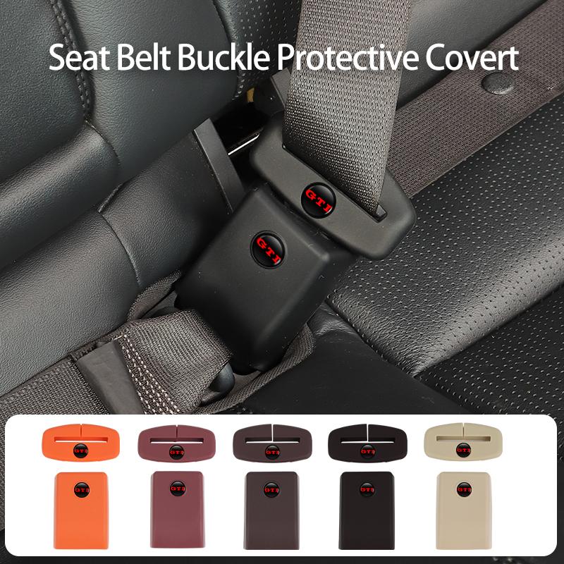 Car Silicone Seat Belt Buckle 0OKYJD5 Covers Scratch-Resistant Protective Covers Car Interior Accessories For VW Golf GTI Tiguan Passat