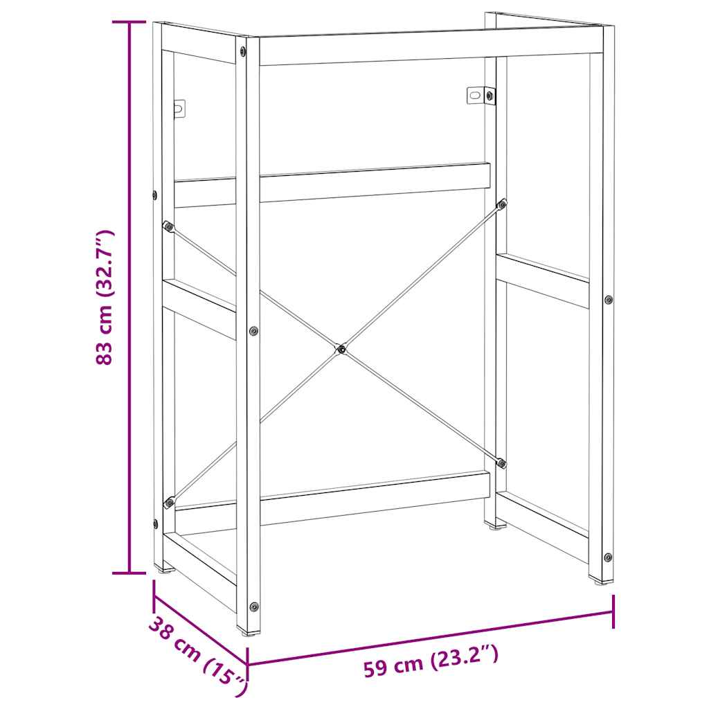 Bathroom Vanity Stand White 59 x 38 x 83 cm Iron