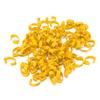 100Pcs Poultry Foot Rings Identification Leg Buckle with Numbers for Chicken Duck BirdYellow