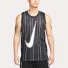 Nike Dri-Fit DNA Striped Round Neck Logo Printed Basketball жилет без рукавов для мужчин, топы, черный DX0436-010