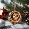 Animal Christmas Ornament Rustic 2D Acrylic Hanging Decoration Round Forest Animal Ornament for Holiday Tree Decor Keepsake Animal Lovers Gift