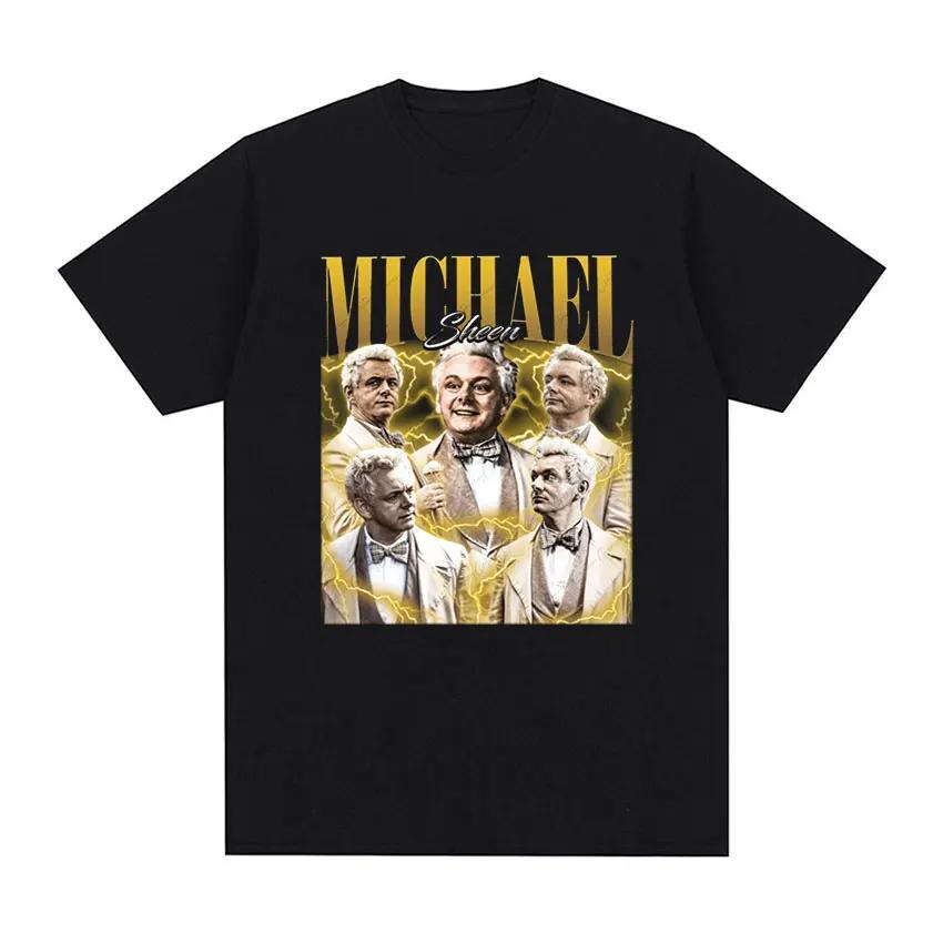 Классическая футболка Good Omens Vintage Graphic Футболка Женская мода Высокое качество Футболки унисекс Повседневная футболка большого размера Уличная одежда