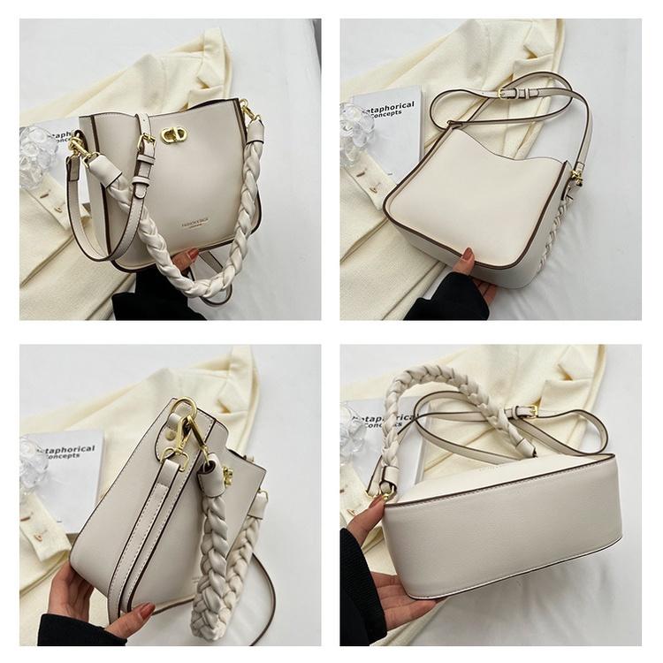 IELGY Versatile Soft Leather Bucket Bag, Foreign-style Texture Shoulder Messenger Bag