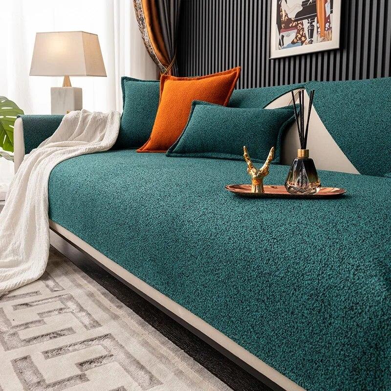 Luxurious  Cotton Linen Sofa Cushion Universall Seat Sofa Mat Anti-skid Couch Cover Modern  Linen Sofa Cover Backrest Towel